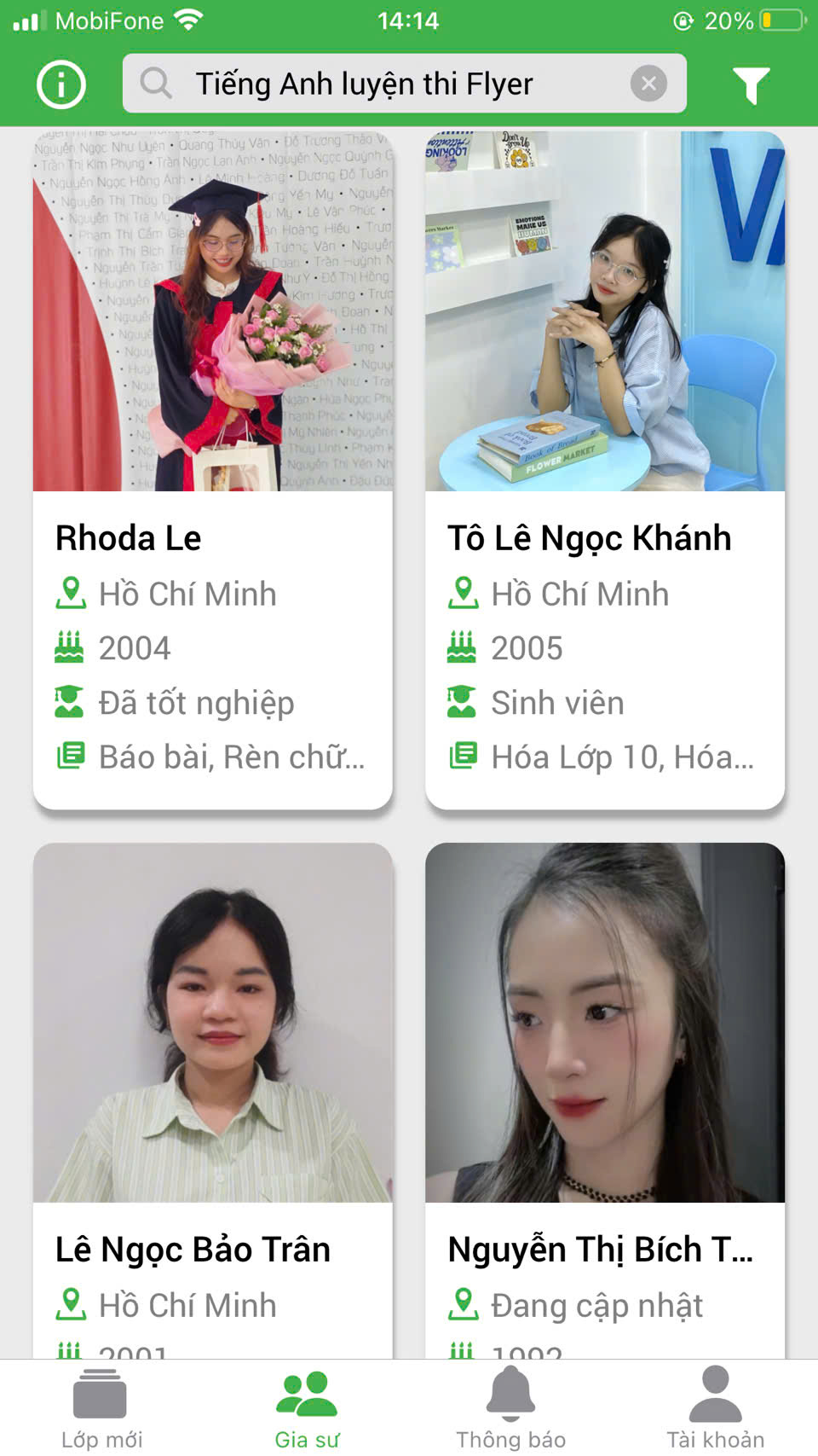Dạy kèm luyện thi flyer